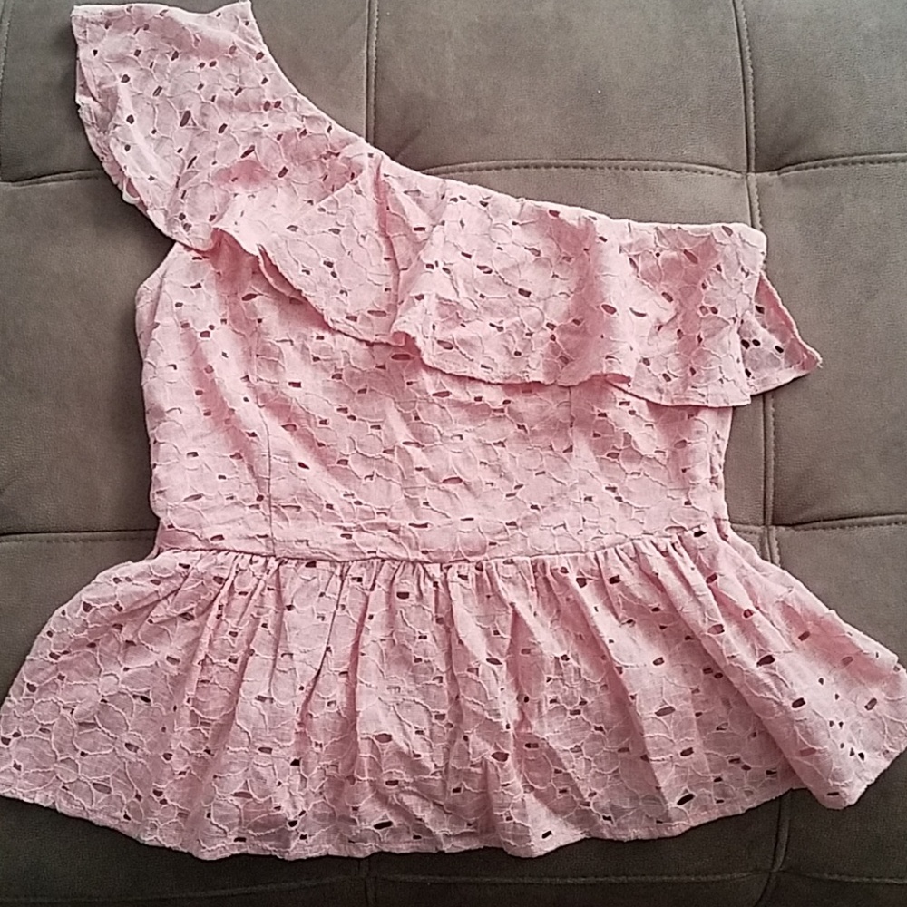 J.O.A Los Angeles One Shoulder Lace Top Size M NWT